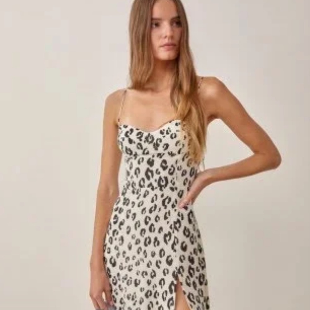 Reformation Juliette Dress Snow Leopard 🤍